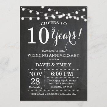 10th wedding anniversary invitation chalkboard
