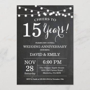 Small 15th Wedding Anniversary  Chalkboard Front View