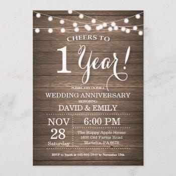 Small 1st Wedding Anniversary  Rustic Wood Front View