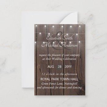 Small 20 Budget Rustic Wood Wedding Invites Mini Front View