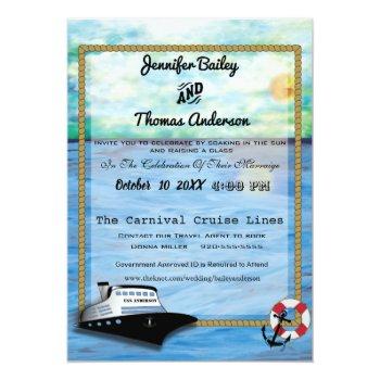 Small 20xx Cruise Ship Watercolor Wedding Front View