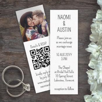 Small 25 Pack Mini Wedding  Qr Code Bookmarks Front View