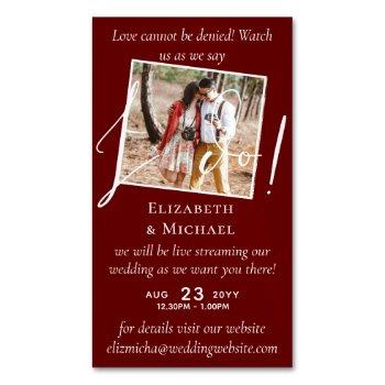 Small 25 X Magnetic Wedding Livestreaming Save The Date   Magnet Front View