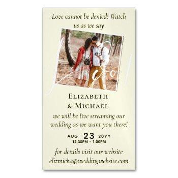 Small 25 X Magnetic Wedding Livestreaming Save The Date   Magnet Front View