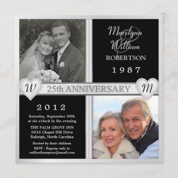 Small 25th Wedding Anniversary Hearts Photo Front View