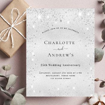 25th wedding anniversary silver budget invitation flyer
