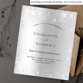 25th wedding anniversary silver budget invitation flyer
