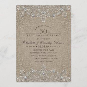 Small 30th Wedding Anniversary Party Rustic Pearl Lace Front View