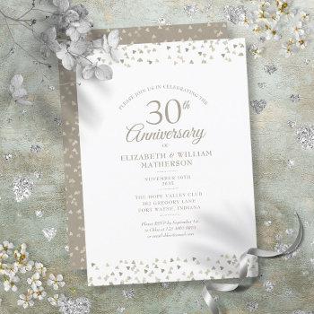 Small 30th Wedding Anniversary Pearl Hearts Confetti Front View