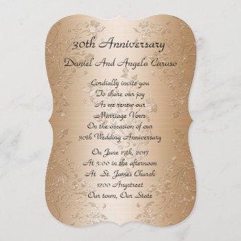 Small 30th Wedding Anniversary Vow Renewal Gold Satin Front View
