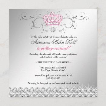 311-queen for a day | faux silver invitation