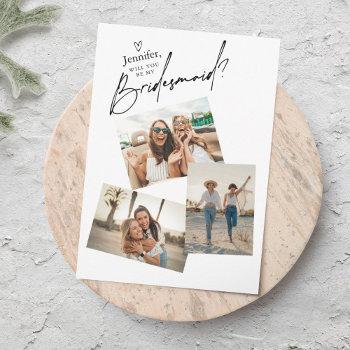 Small 3 Photos Bridesmaid Proposal  Template Front View