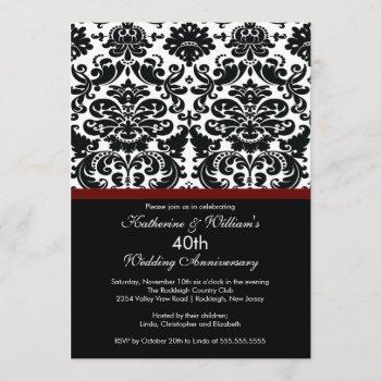 Small 40th Anniversary Damask  Merlot Red Front View