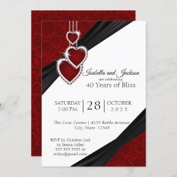 40th ruby anniversary design invitation