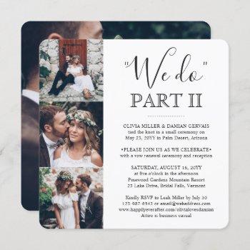 4 photo sequel wedding simple we do part 2 square invitation