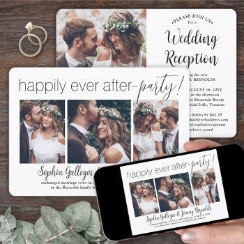 4 photo wedding reception happily ever after party invitation
