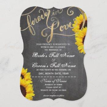 Small 4ever Love Chalkboard Sunflower Wedding Front View