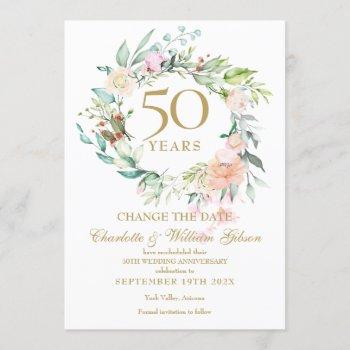 50th anniversary change the date roses garland  invitation