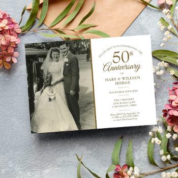 Small 50th Anniversary Gold Heart Confetti Wedding Photo Front View