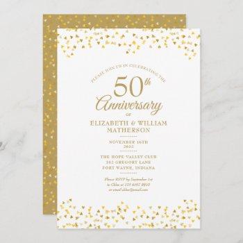 50th anniversary golden love hearts invitation