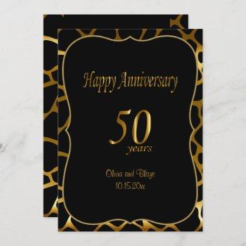 50th golden wedding anniversary | giraffe pattern invitation