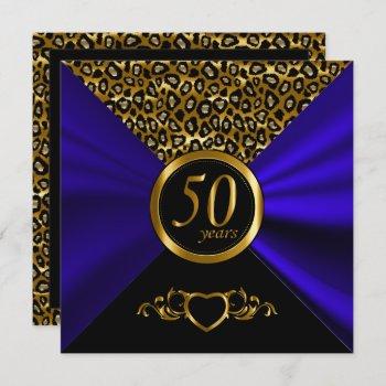 50th golden wedding anniversary | leopard pattern invitation
