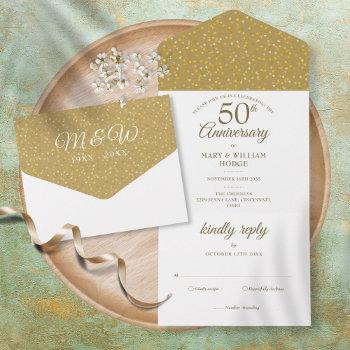 Small 50th Golden Wedding Anniversary Monogram All In One Front View