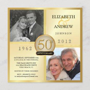 Small 50th Golden Wedding Anniversary Photo Front View