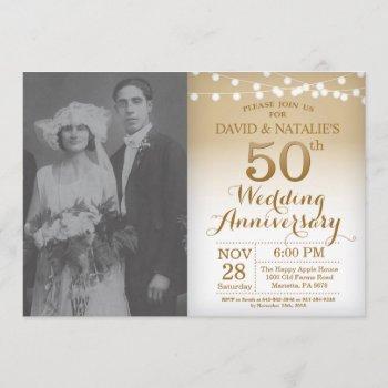 Small 50th Wedding Anniversary  Gold Photo Front View