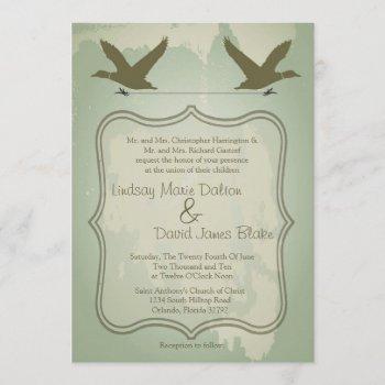 5x7 country duck hunting rustic wedding invitation