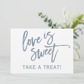 Small Wedding Candy Bar / Buffet Sign | Dusty Blue Front View