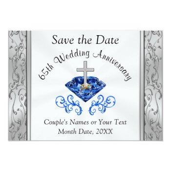 Small 65th Wedding Anniversary Save The Date Front View