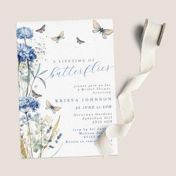 a lifetime of butterflies hydrangea bridal shower invitation