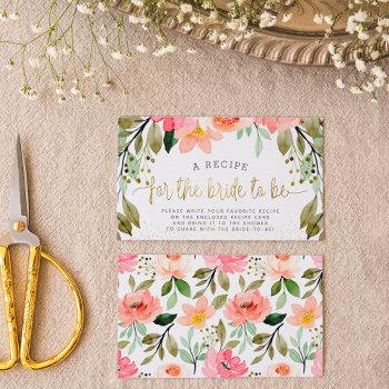 a recipe for the bride to be enclosure card