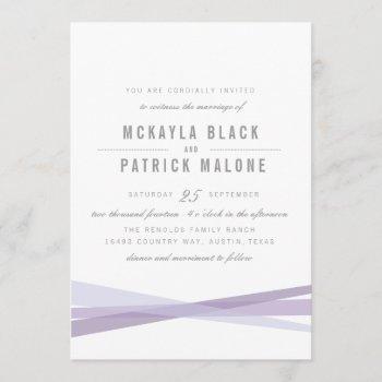 Small Abstract Wedding Invite - Purple Front View