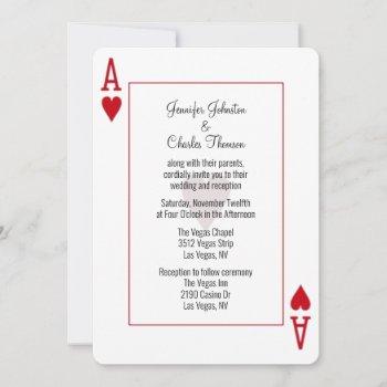 ace of hearts wedding invitation
