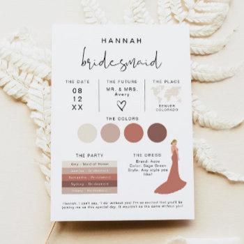 adella edgy modern editable bridesmaid info card