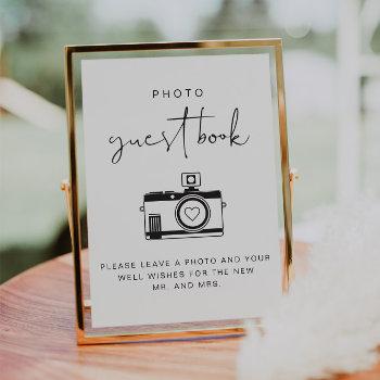 Small Adella Modern Minimalist Photo Guestbook Sign Front View