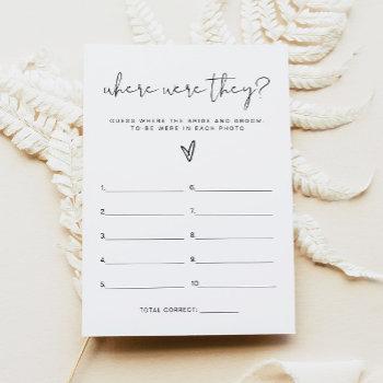 adella where were they bridal shower game card