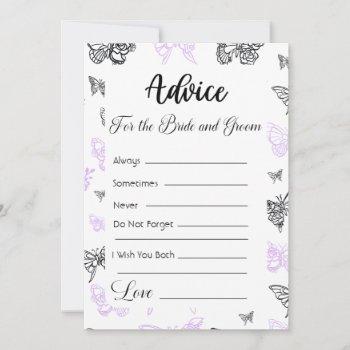 advice for the bride and groom modern butterflies invitation