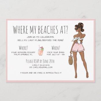 african american bachelorette beach party weekend invitation