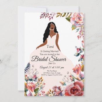 african american bridal shower  garden invitation