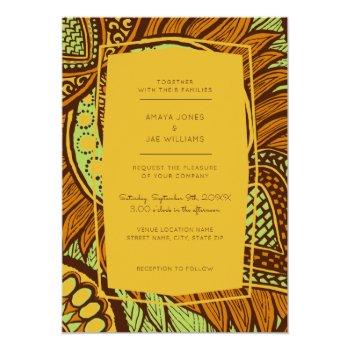 Small African Ankara Lime Floral Wedding Front View