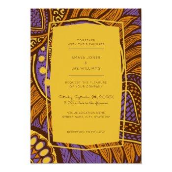 Small African Ankara Purple Floral Wedding Front View