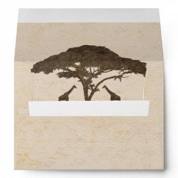 african safari two giraffes wedding invitation envelope