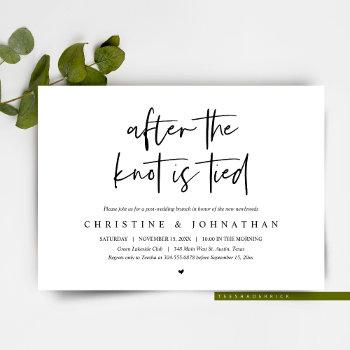 after the knot tied, post wedding brunch invitatio invitation