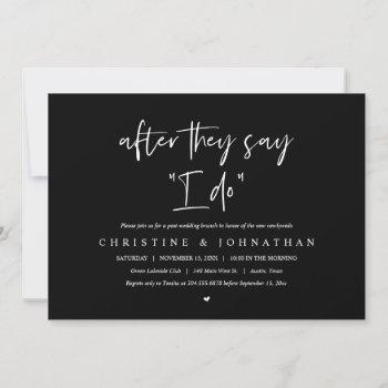 Small After They Say I Do, Post Wedding Brunch Invitatio Front View
