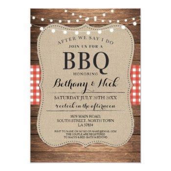 Small After We Say I Do Bbq Rustic Red Lights Invite Front View