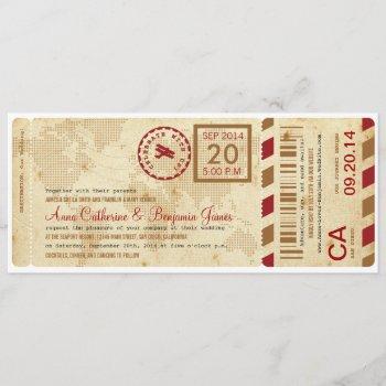 airline boarding pass ticket wedding invitation