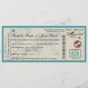 Small Airline Ticket Wedding  Unlocked Front View